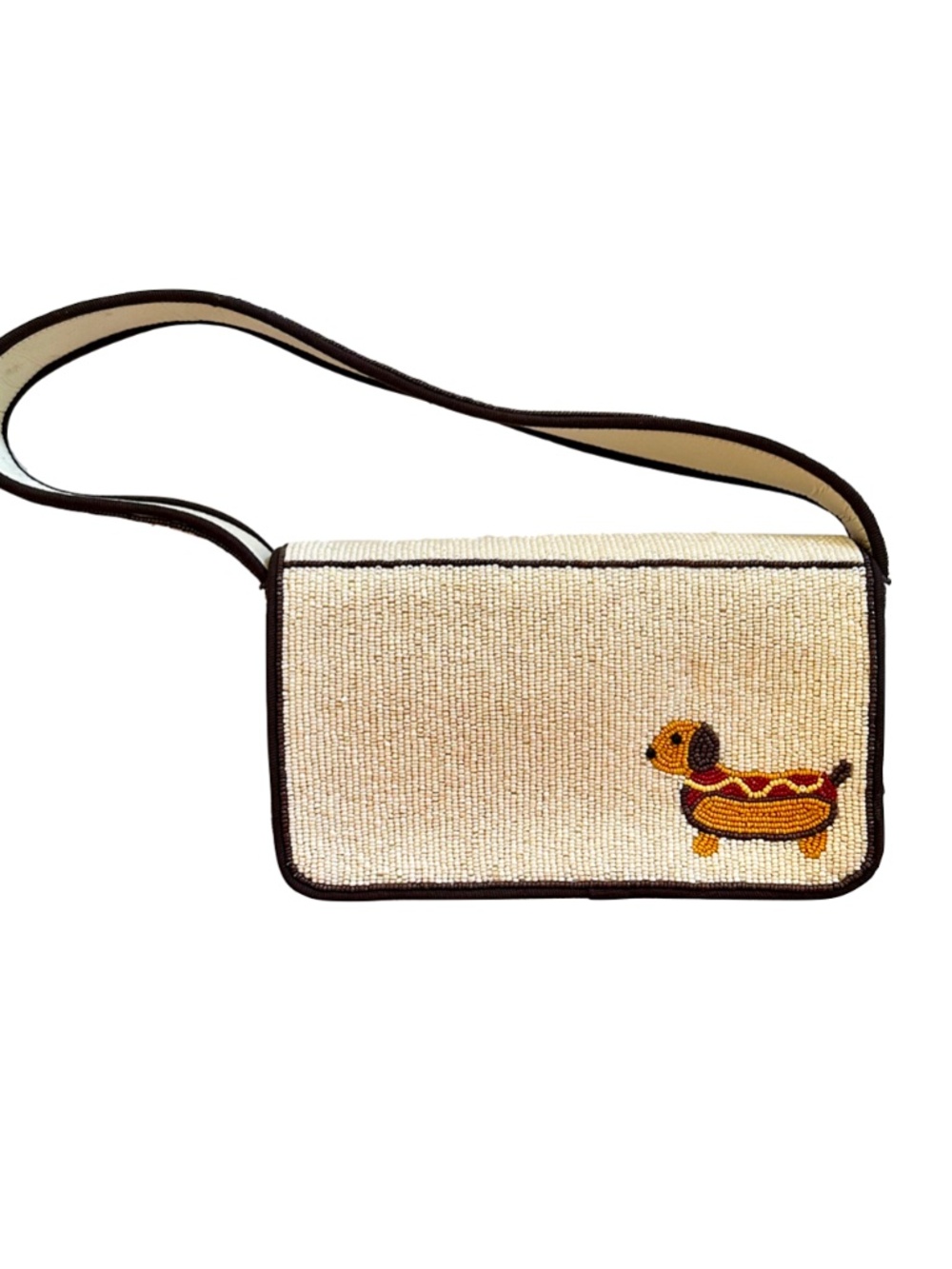 Lily Posh Dachshund Beaded Handbag, Dog Doxie Beaded Bag - Picture 3 of 5
